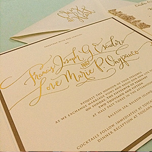 Heart and chiz wedding invitations