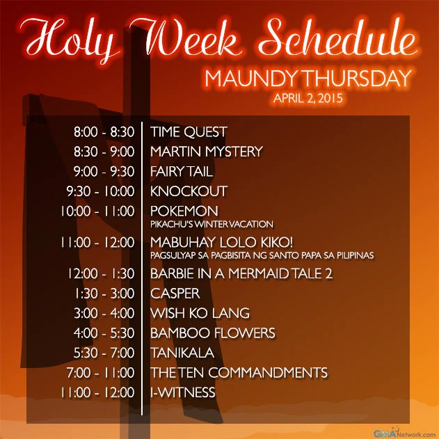 GMA's Holy Week schedule