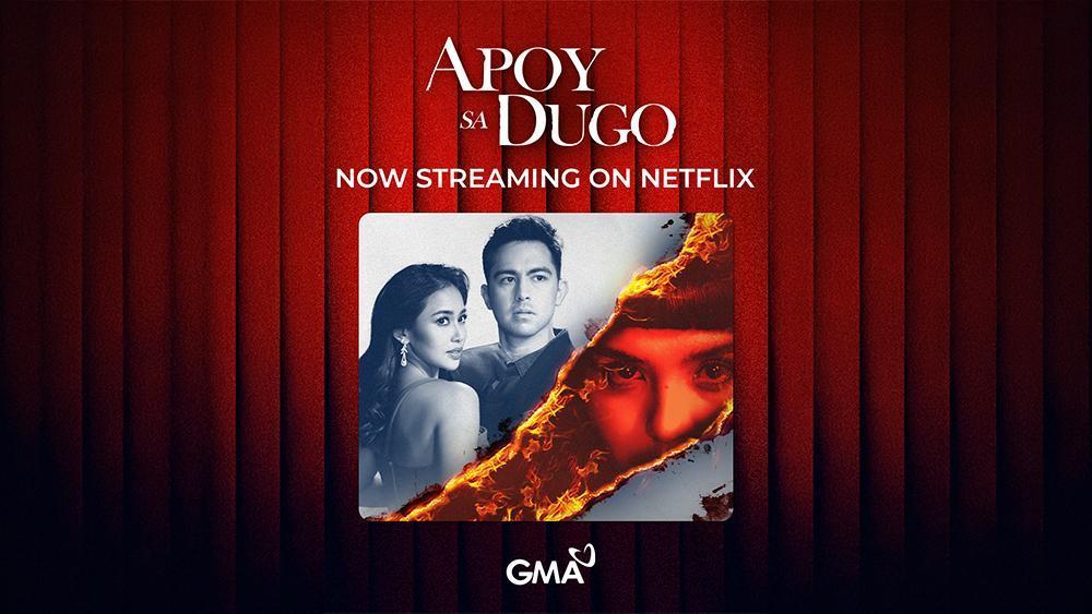 ドラマ『Apoy sa Dugo』の配信告知ビジュアル。作品ロゴと主要人物が描かれている