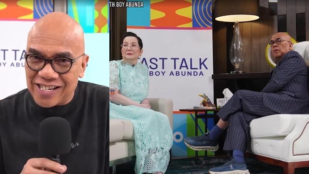 『Fast Talk with Boy Abunda』で対談するクリス・アキノとボーイ・アブンダ