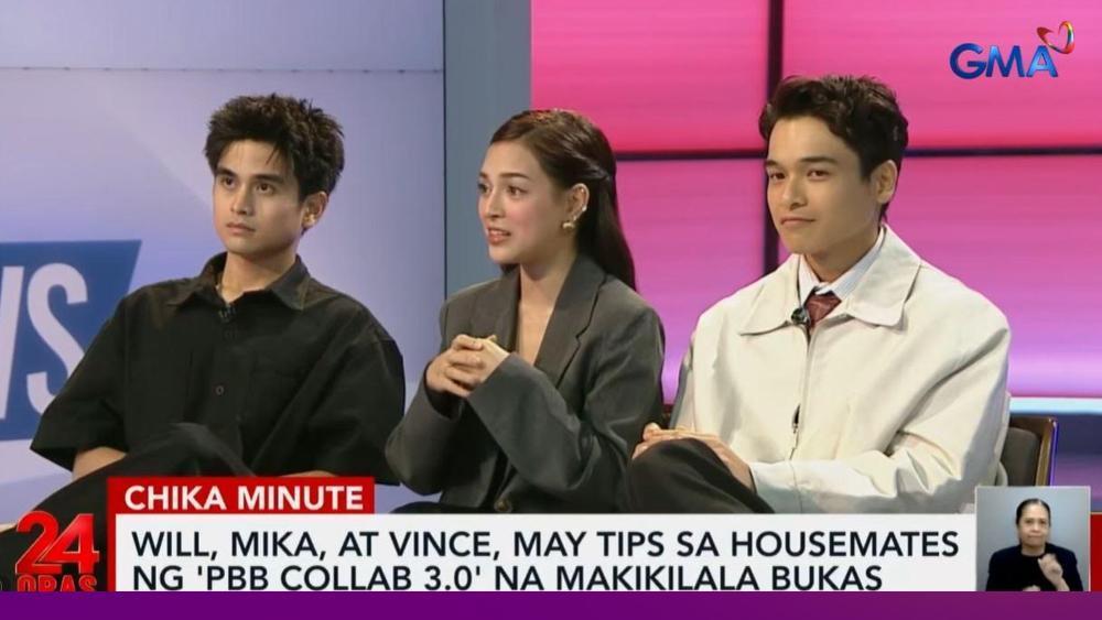 『PBB Collab 3.0』の新メンバーへ助言するWill Ashley、Mika Salamanca、Vince Maristela