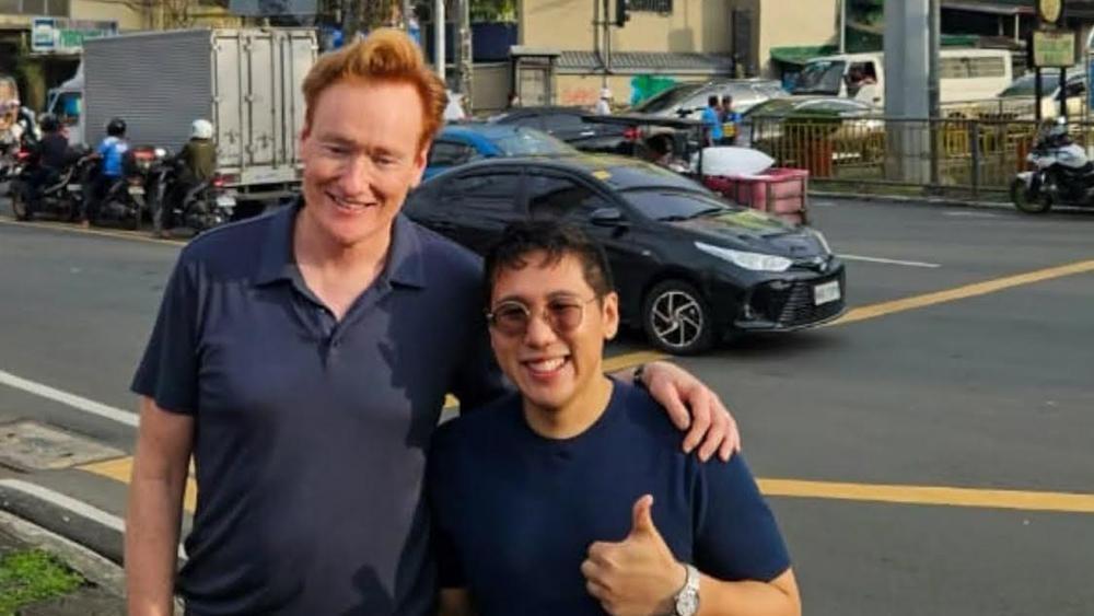 conan obrien with charles de guia 