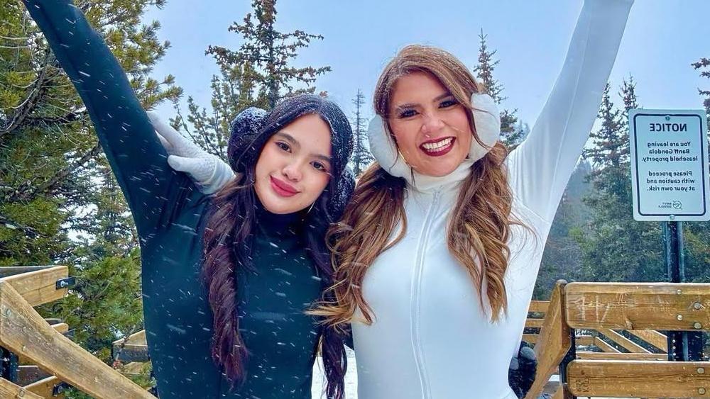 Vina Morales enjoys snow in Canada's Banff National Park