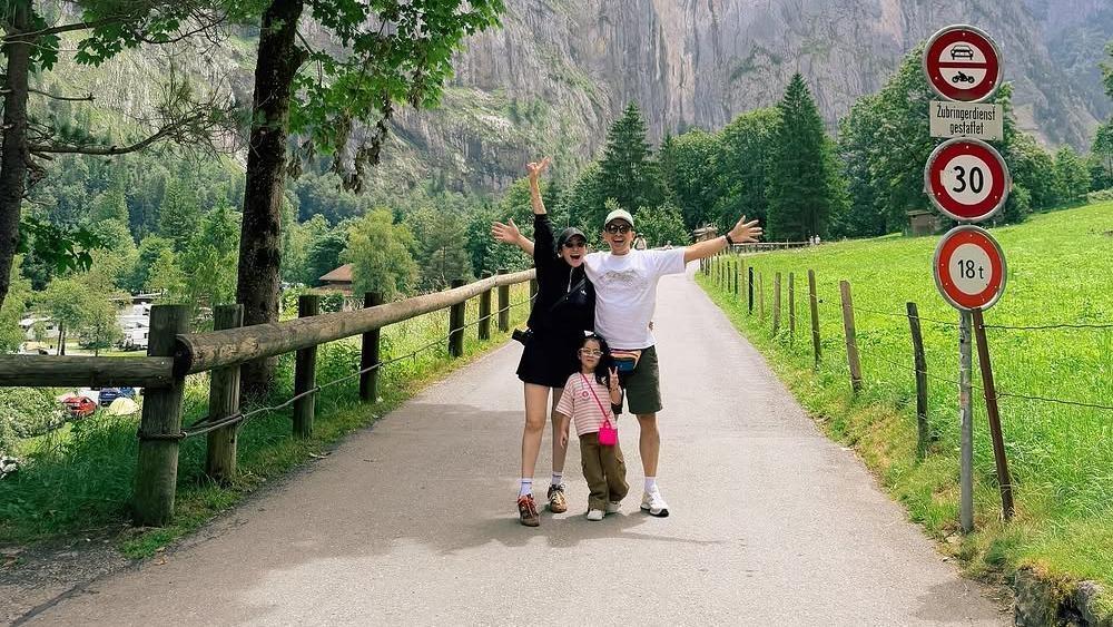 jennylyn mercado and dennis trillo with their daughter dylan in switzerland
