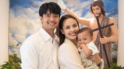 Megan Young, Mikael Daez, and baby Leon Daez