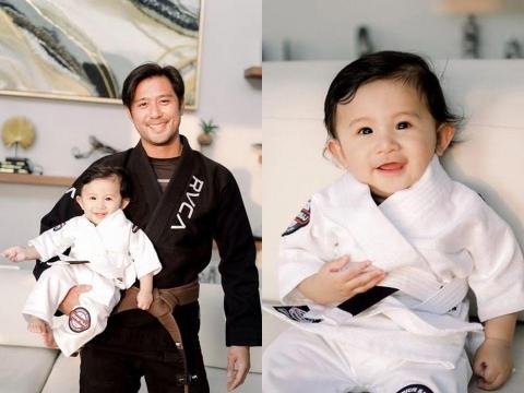 Baby EZ Nacino looks adorable in his jiu-jitsu gi