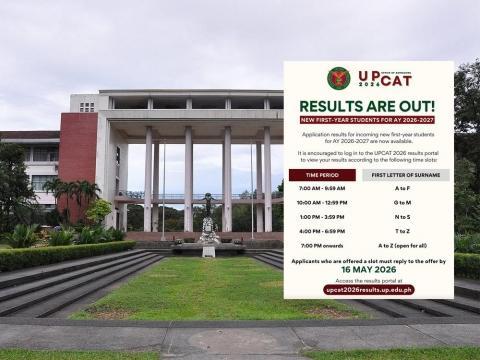 University of the Philippines releases UPCAT results