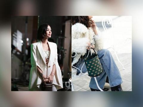 Heart Evangelista's bright green bag is from a quiet luxury brand