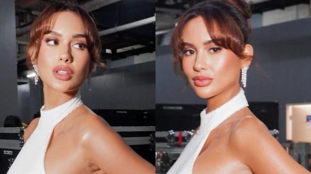 Celeste Cortesi shows baby bump at Miss Universe Philippines 2026 coronation night