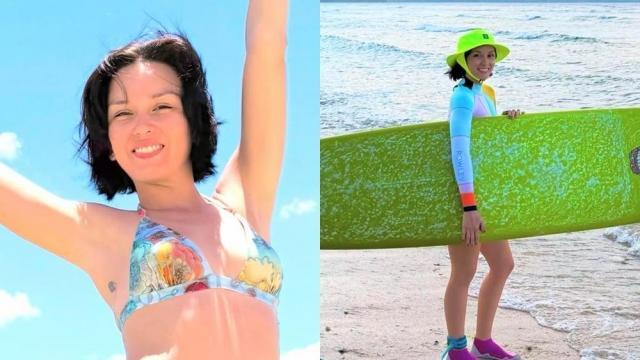 Beauty Gonzalez rides the waves during Holy Week beach getaway