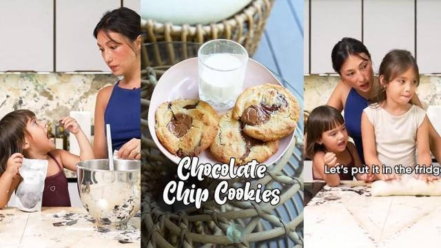 Solenn Heussaff bakes cookies with daughters for Mother's Day
