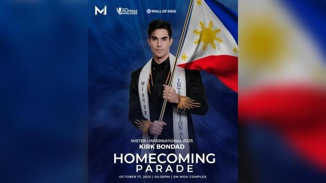 Homecoming parade for Mister International Kirk Bondad set