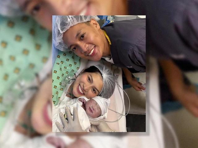 scottie thompson and wife jinky serrano with newborn son storm atticus