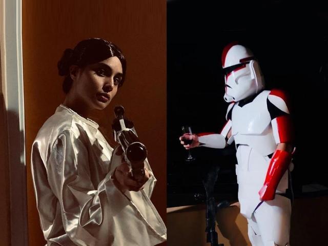 Max Collins and Pancho Magno dressed as Star Wars characters for Halloween