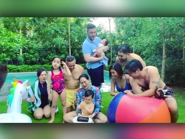 Cristalle Belo and family on Hunter birthday