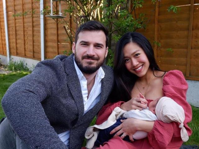 Rachelle Ann Go and Martin Spies with baby