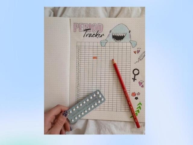 period tracker and pills