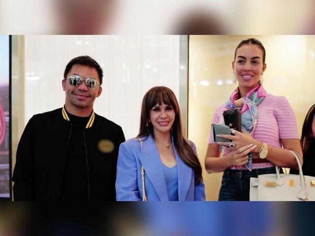 Manny Pacquiao and Jinkee Pacquiao with Georgina Rodriguez
