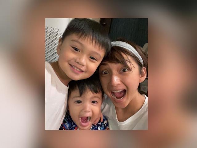 Iya Villania with kids Leon and Primo