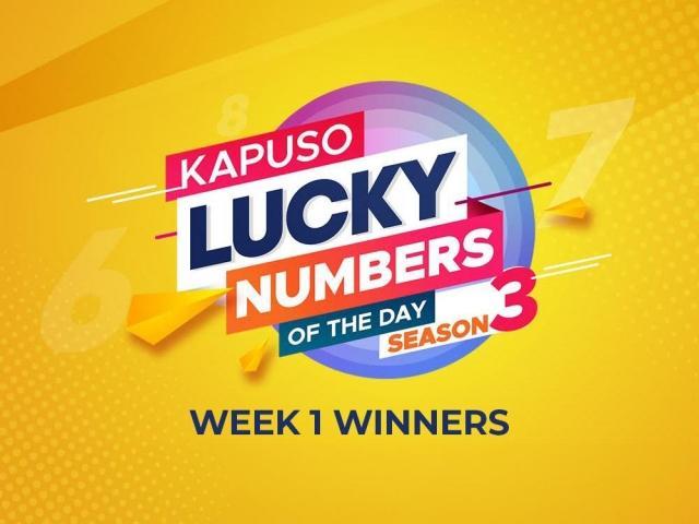 Kapuso Lucky Numbers of the Day Winners