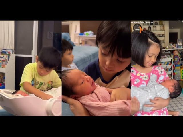 Iya and Drew Arellano's children meet baby Anya Love