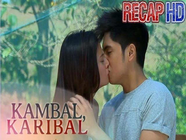 Bianca Umali and Mguel Tanfelix kissing in Kambal Karibal