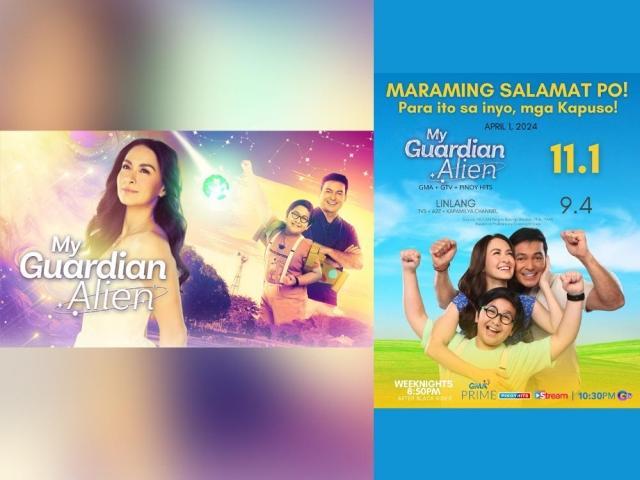 My Guardian Alien ratings art card and My Guardian Alien title card