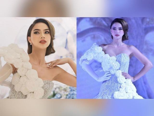 Roxie Smith in bridal gown by Rian Fernandez