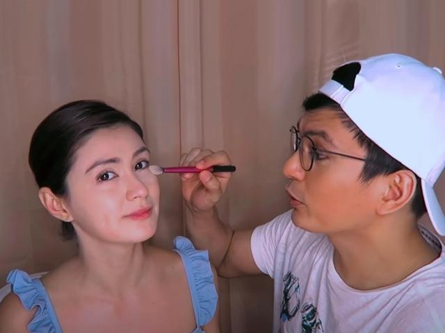 Carla Abellana lets Tom Rodriguez do her makeup
