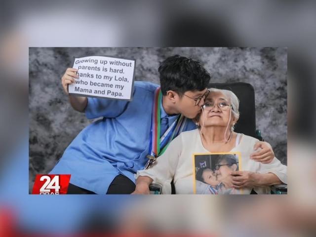 Yancy Panugon summa cum laude graduate and his lola
