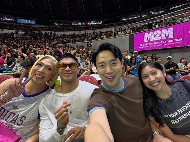 Ryan Bang, Paola Huyong, Vice Ganda, Ion Perez at PVL finals