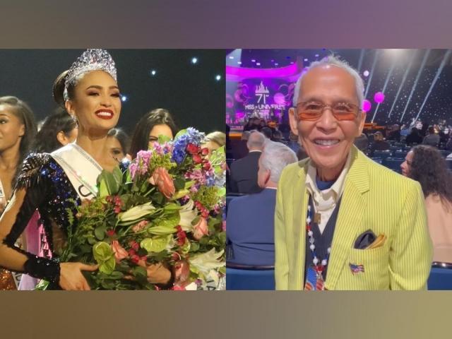 R'Bonney Gabriel and her Filipino dad