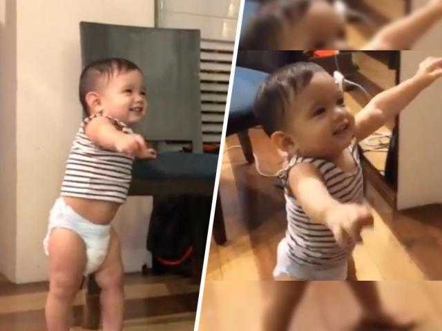 Leon Arellano learns to walk