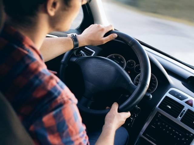 man driving inside car