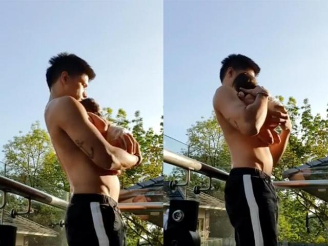 Vin Abrenica with his baby girl