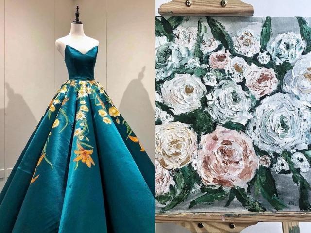 How to paint flowers on your gown for that special touch