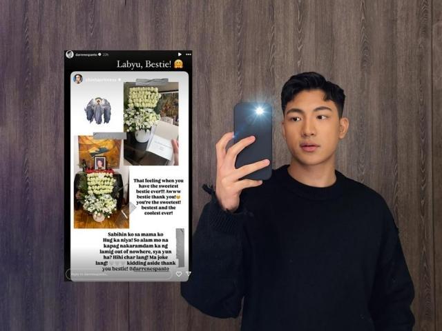 Darren Espanto and flowers