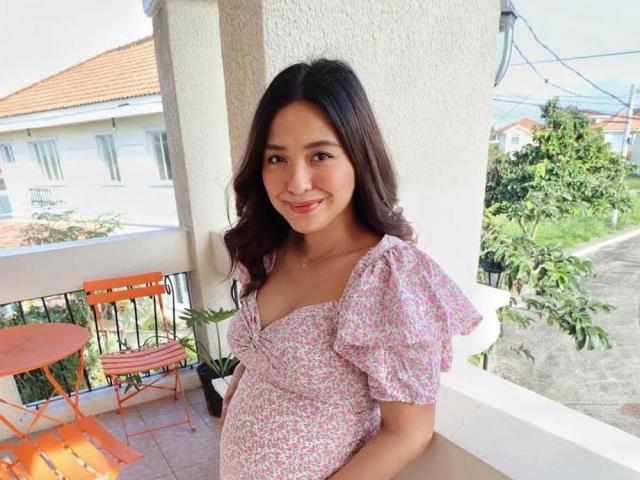 Joyce Pring showing her baby bump