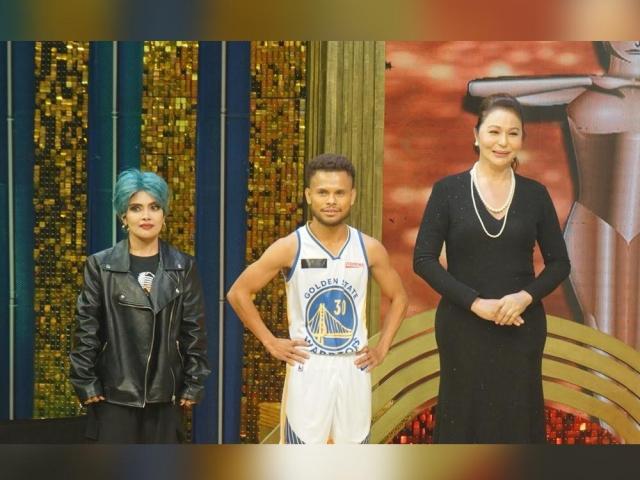 Kalokalike impersonators KZ Tandingan, Stephen Curry, and Charo Santos
