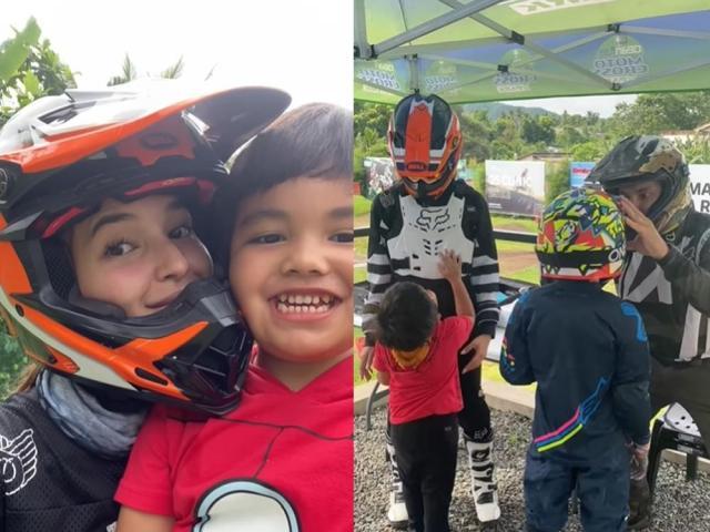 Sarah Lahbati with family