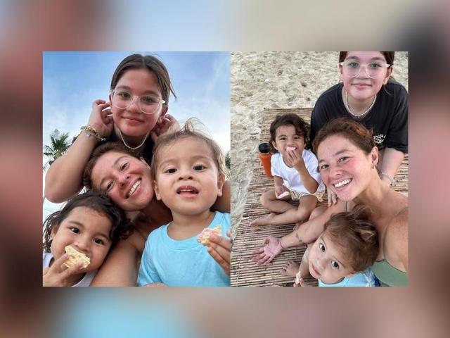 Andi Eigenmann with her children Ellie, Lilo, and Koa