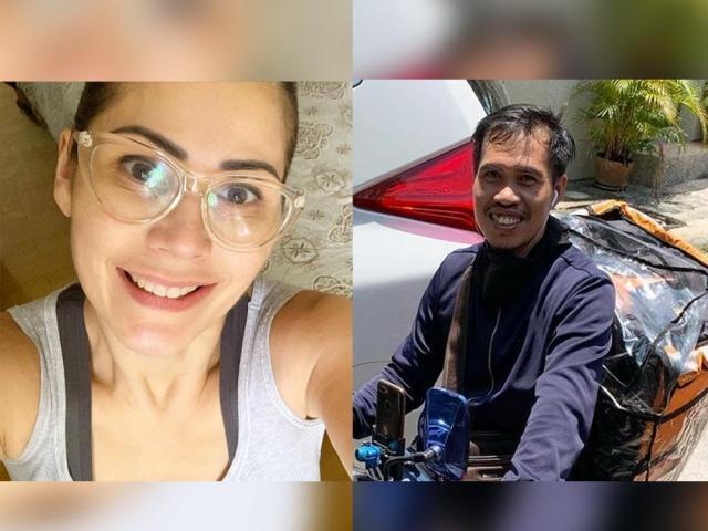 Maritoni Fernandez and Lalamove driver 