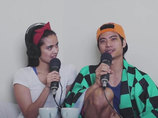 Mikael Daez and Megan Young on their podcast