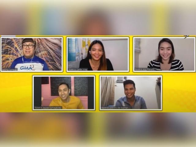John Vic De Guzman Jayvee Sumagaysay Aby Maraño Caitlyn Viray in Quiz Beh