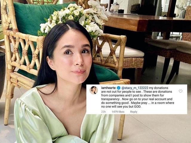 heart evangelista reacts to comments