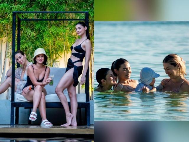 Rhian Ramos, Bianca King, Madeleine Humphries in Boracay