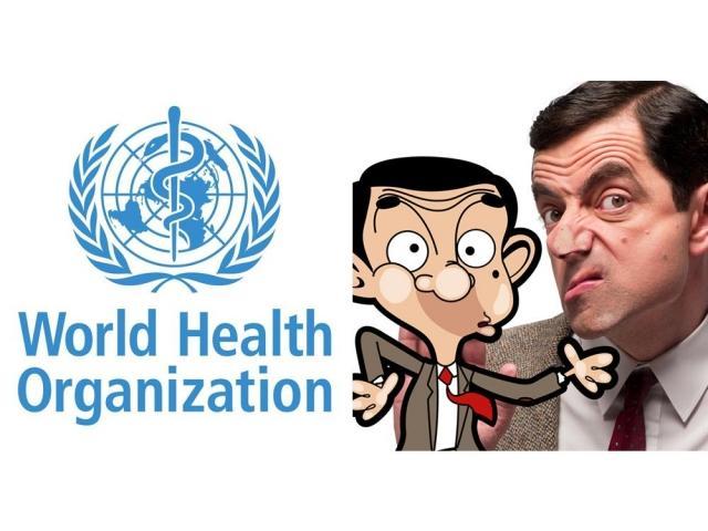 Mr bean and WHO logo