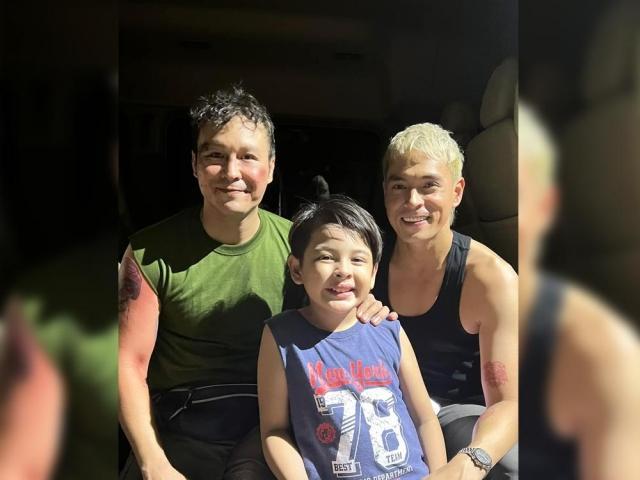 Euwenn Mikaell with co-stars Baron Geisler and Jake Cuenca