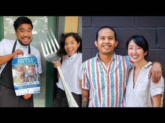 Aaron Verzosa and Amber Manuguid of Archipelago, Timothy Flores and Genie Kwon of Kasama