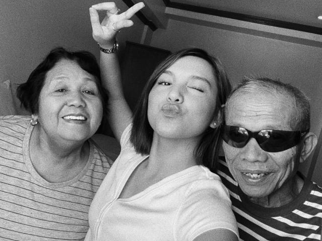 Kyline Alcantara with her grandparents